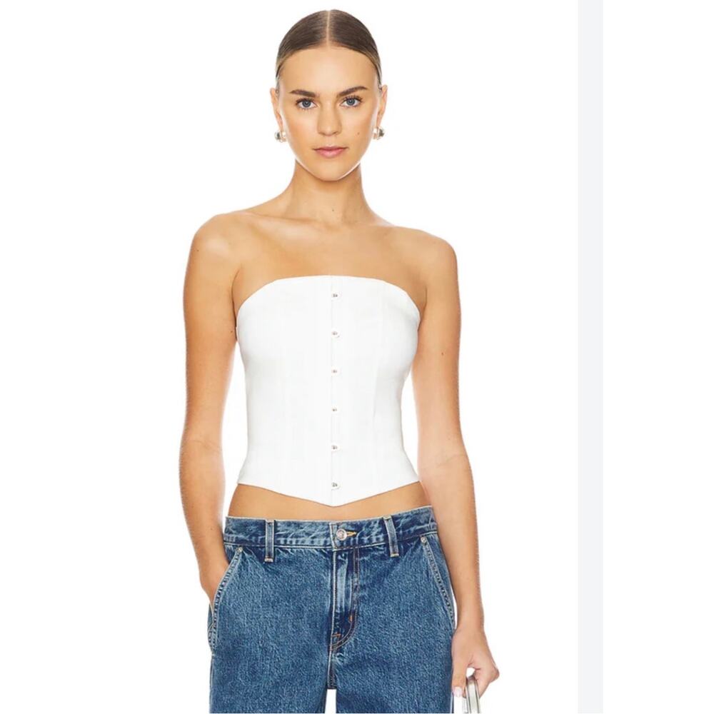 NWT Superdown Jordyn White Strapless Bustier Corset Small Going Out Party Club